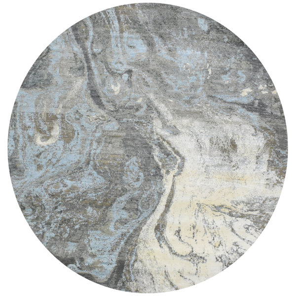 Bokara Rug Co., Inc. HighQuality HandKnotted Light Blue/Gray/Ivory